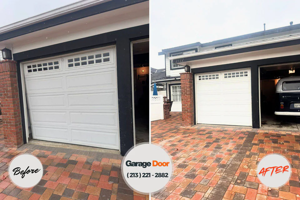 Before and after: garage door repair Meadow Oaks, FL